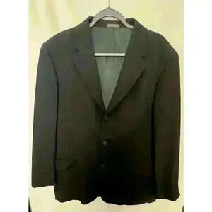 Calvin Klein Ribbed Wool Sports Jacket Black 2 Button 42 Short